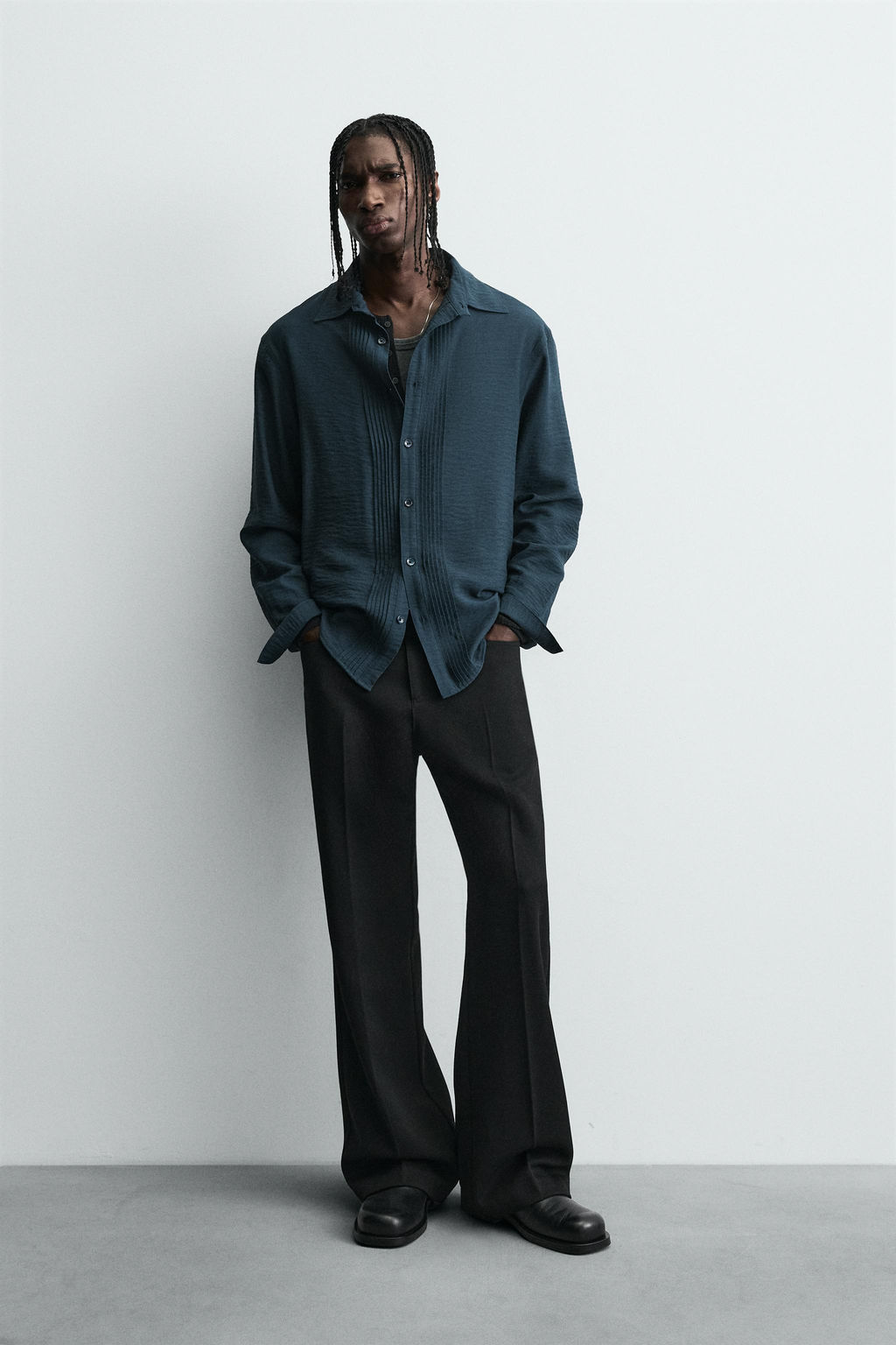 FLOWING SHIRT WITH PINTUCKS