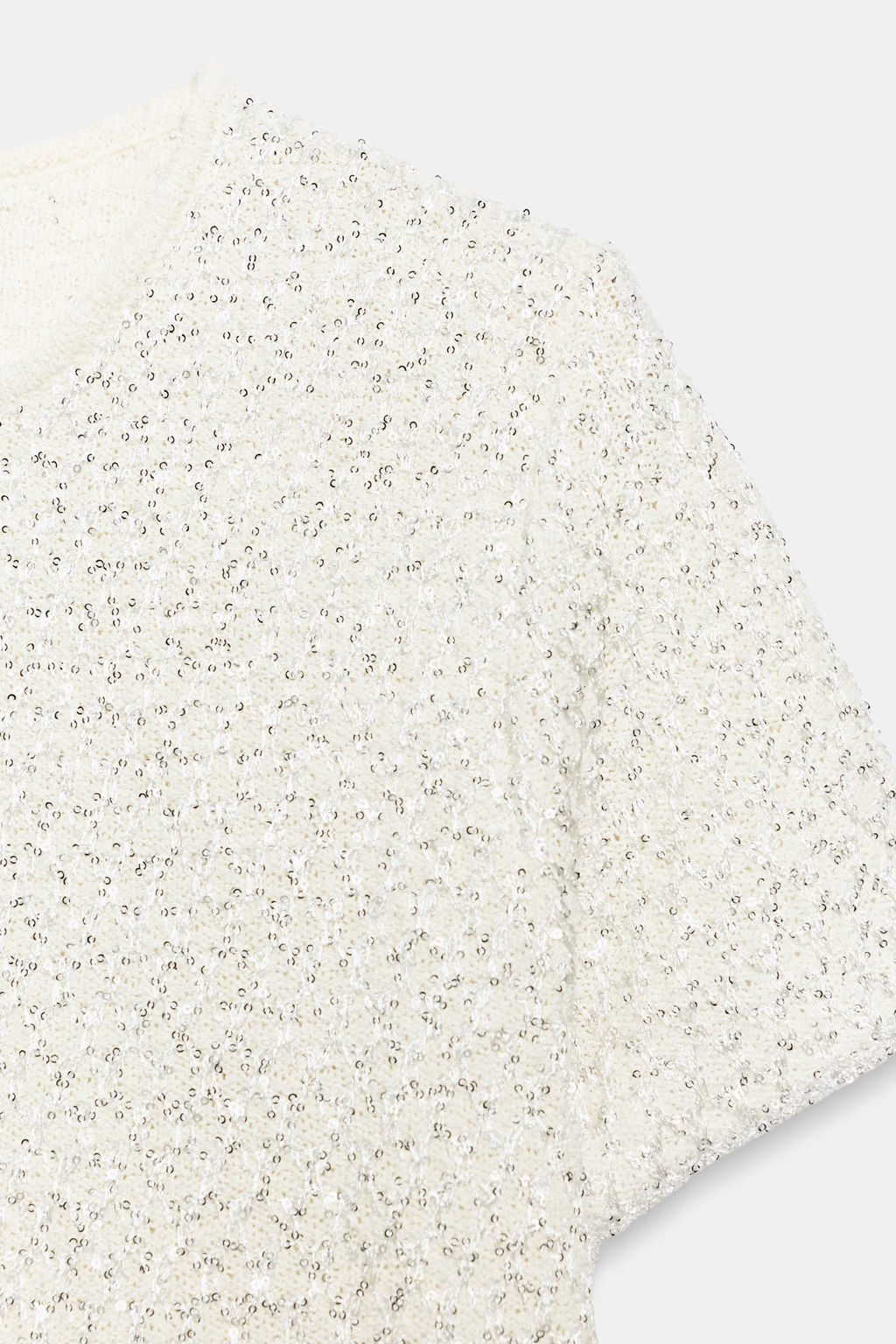 CHAQUETA PUNTO LENTEJUELAS HILO METALIZADO / Crudo - Zara фото 8