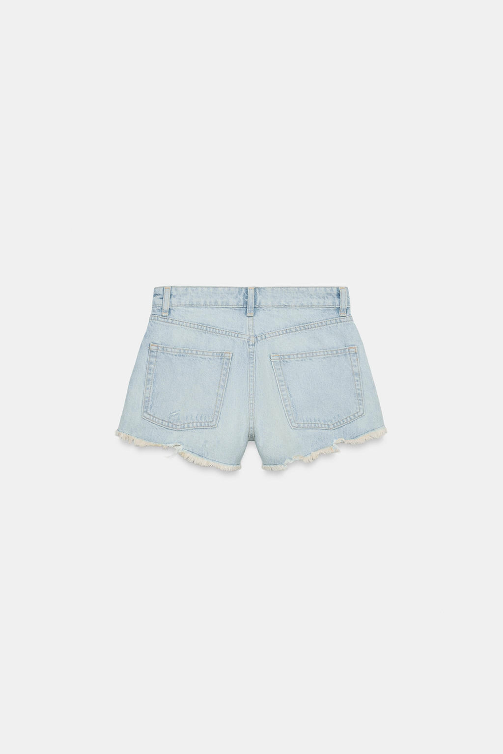 SHORTS DENIM TRF TIRO ALTO ROTOS / Azul claro - Zara фото 6