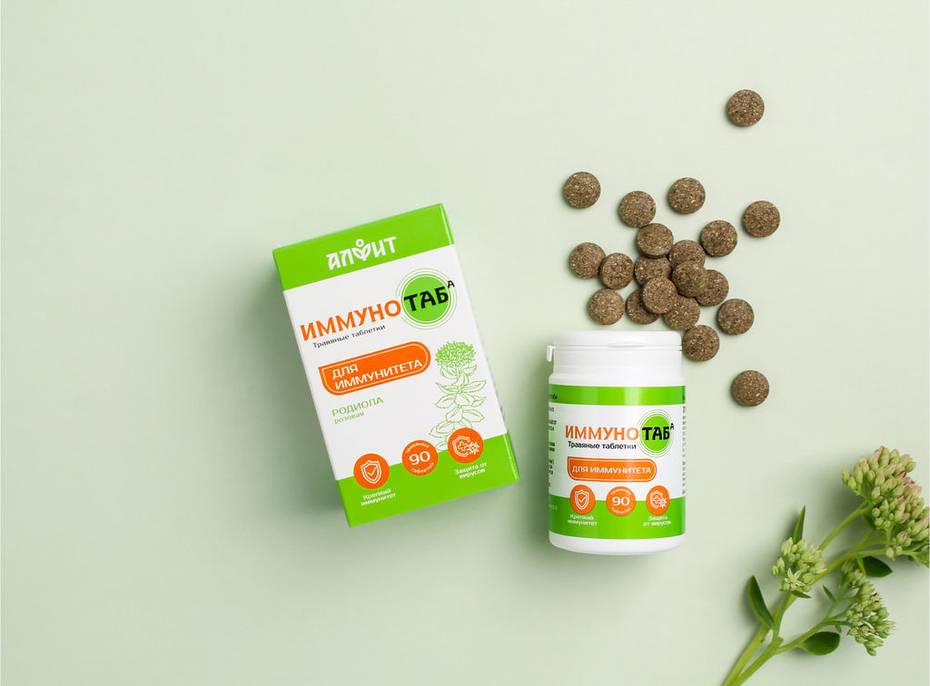 Травяные таблетки "Иммунотаб", 45 г (90 таб по 0.5 г) Новинка Алфит 8533