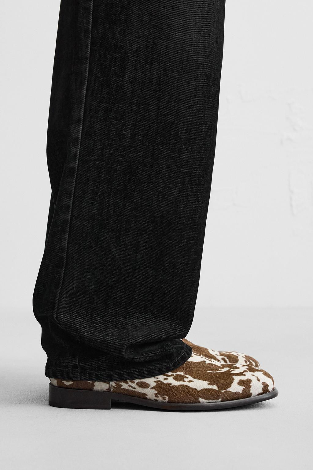 ANIMAL PRINT LEATHER BOOTS - Zara фото 3