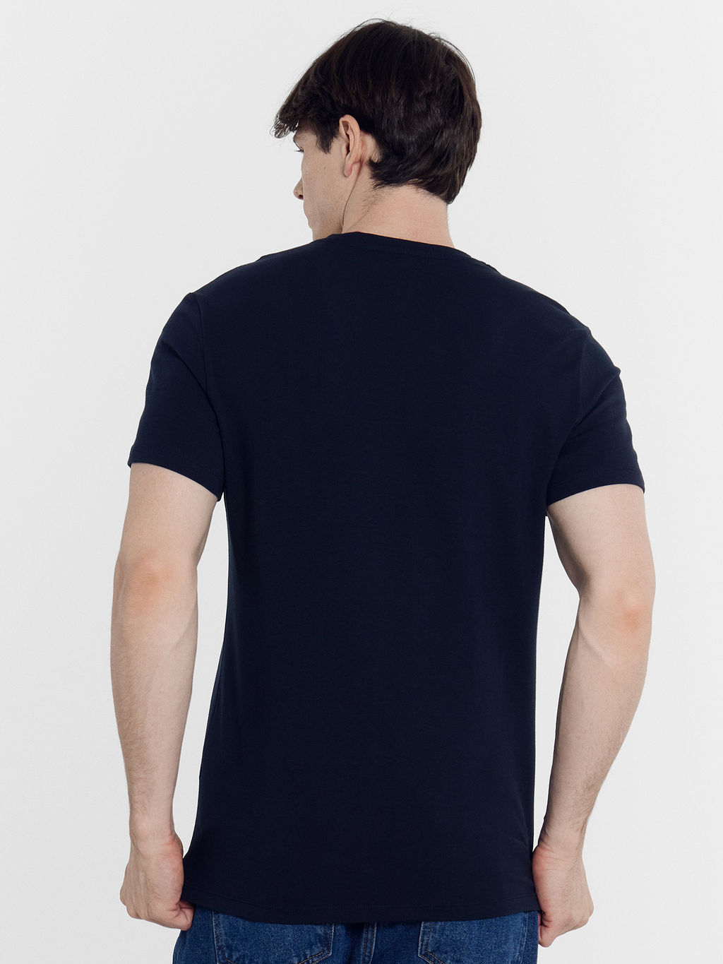 Футболка мужская темно-синяя с печатью т.синий +печать 111774 - Mark formelle фото 5