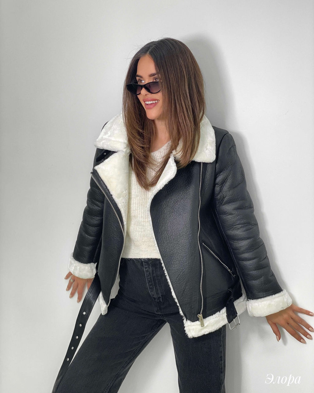 Дубленка Элора (черный) - Nadi bordo фото 4