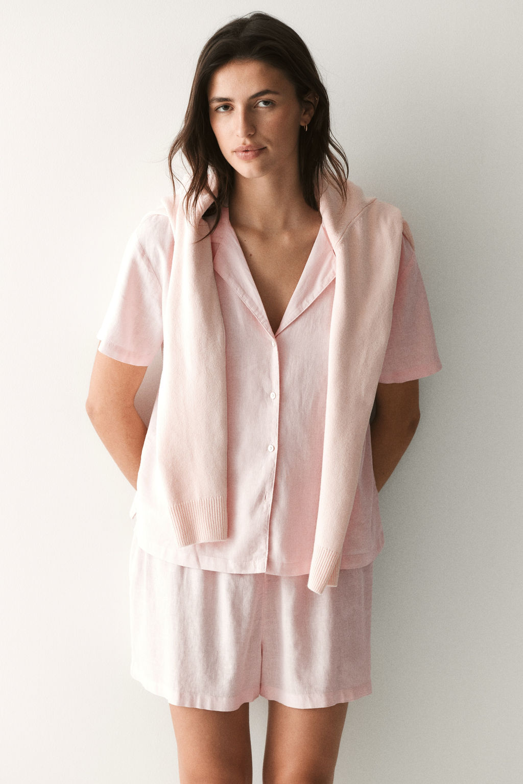 Pijama en mezcla de lino - H&m фото 3
