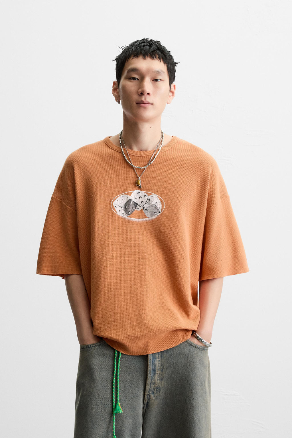 WASHED PRINT KNIT T-SHIRT - Zara фото 2