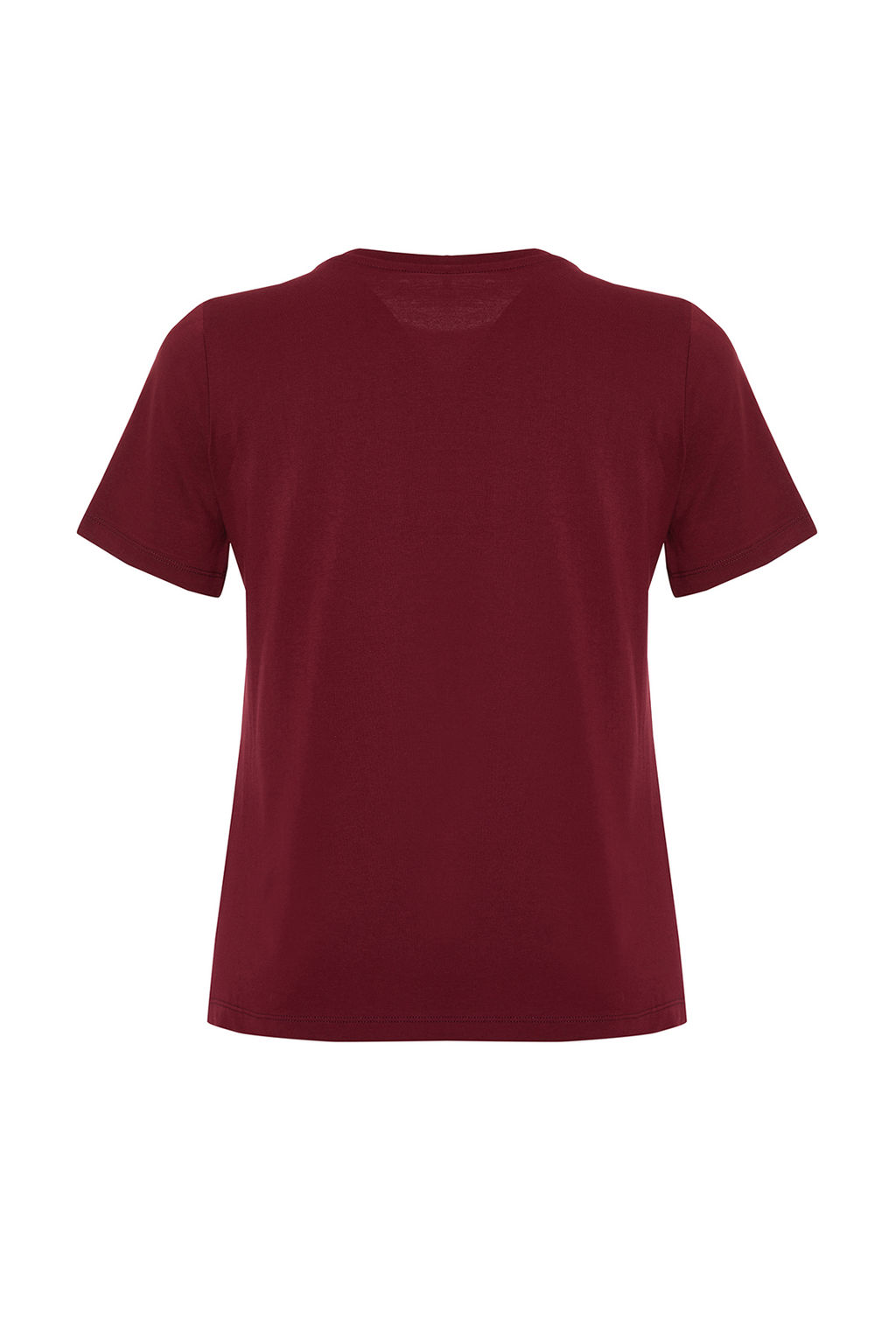 TRENDYOLMILLA Bordo %100 Pamuk Slogan Bask?l? Regular/Normal Kesim Orme T-Shirt TWOSS24TS00138  фото 7