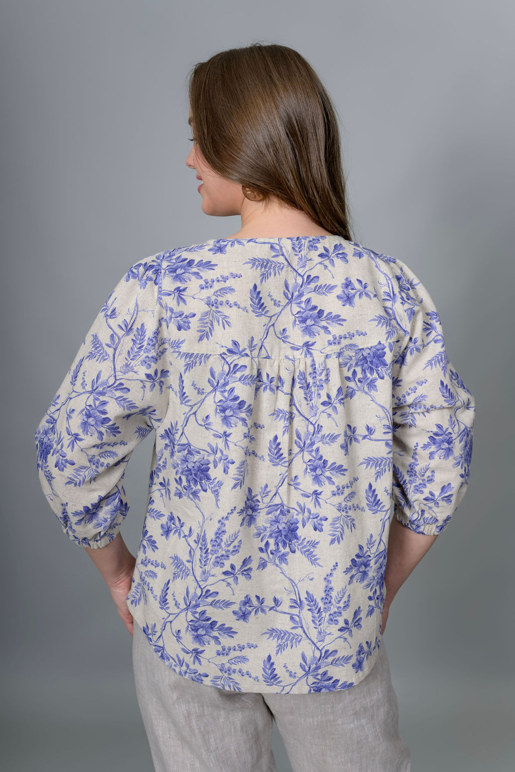 Блуза лен 70%, хлопок 30%