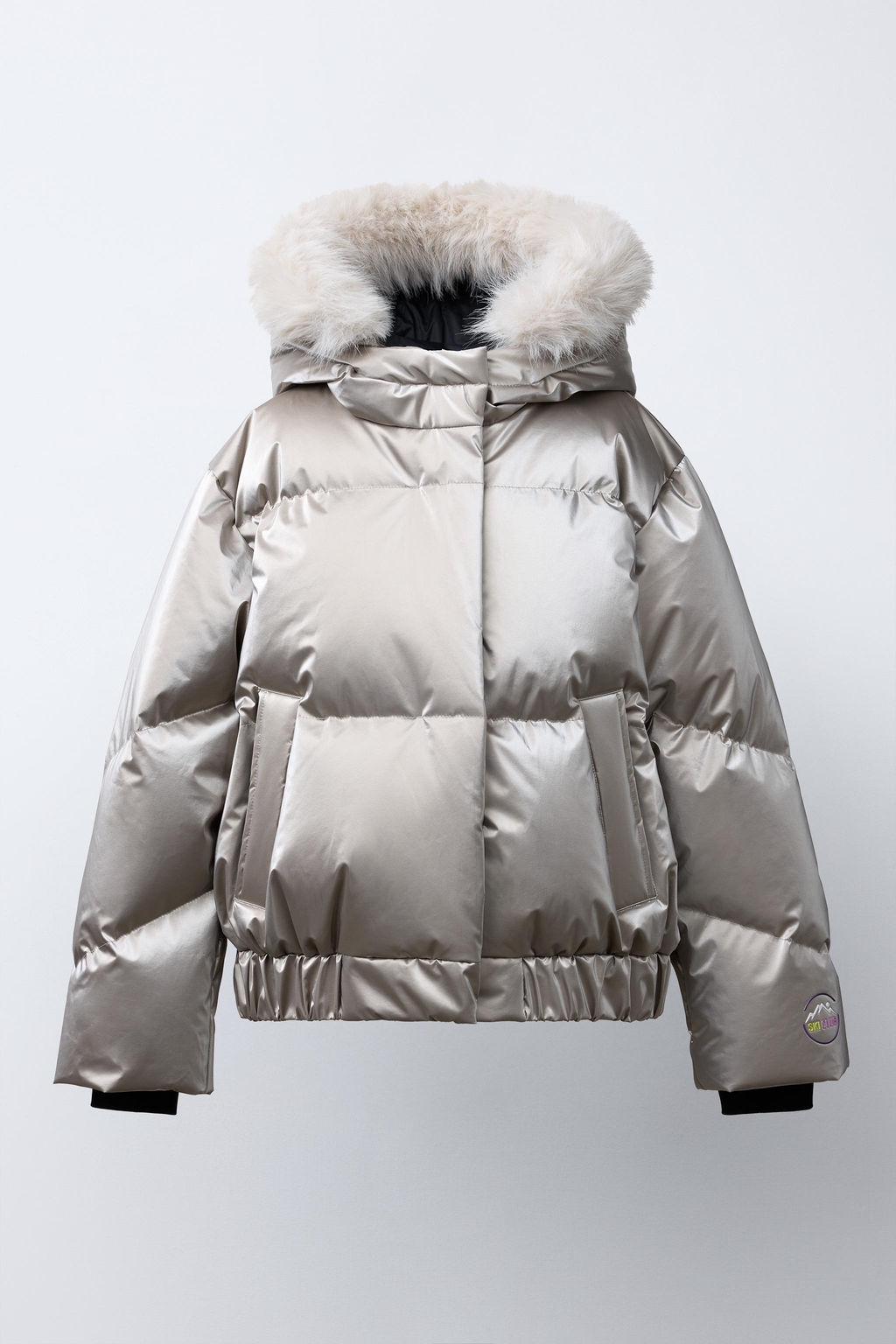 METALLIC WATER-RESISTANT AND WINDPROOF FEATHER DOWN PUFFER JACKET RECCO® SYSTEM SKI COLLECTION - Zara фото 18