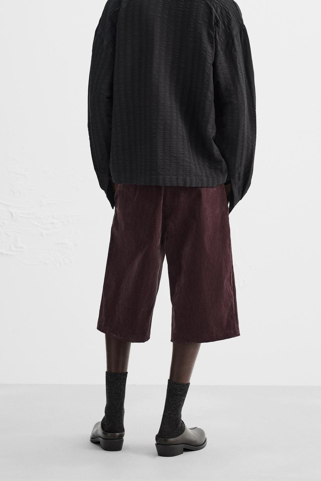 LIMITED EDITION VELVET BERMUDA SHORTS - Zara фото 3