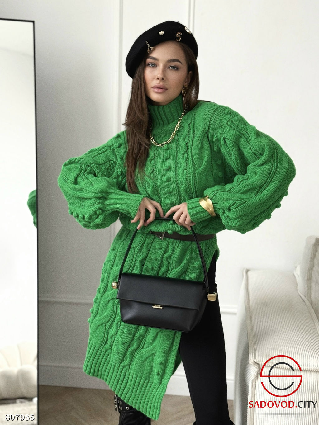 Вязаное платье женское с горлом - Bruno фото 3