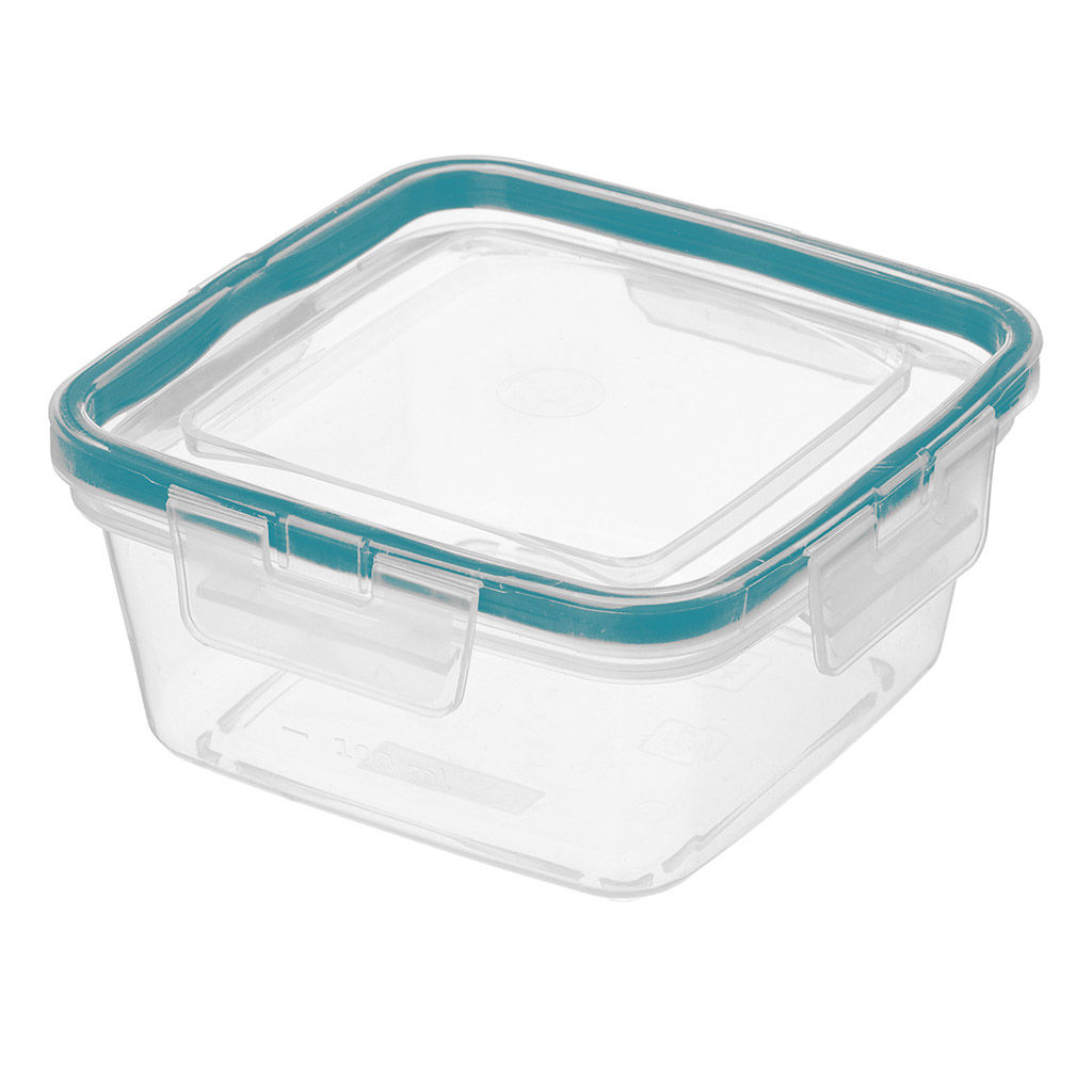 Контейнер для продуктов пластмассовый 0,4л, 11х11х5,5см, герметичный, прозрачный, подходит для СВЧ (Россия)