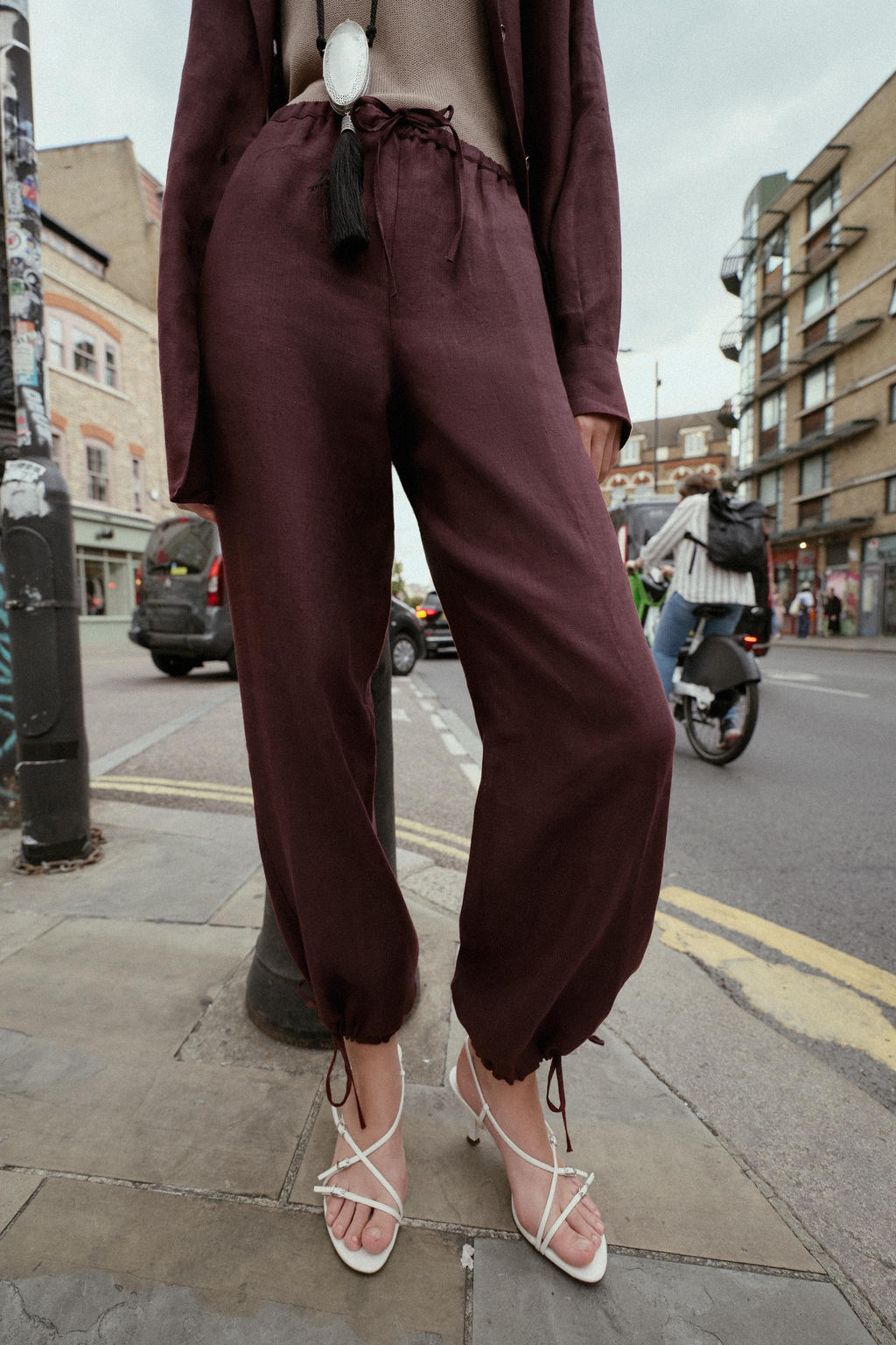 LINEN BALLOON TROUSERS