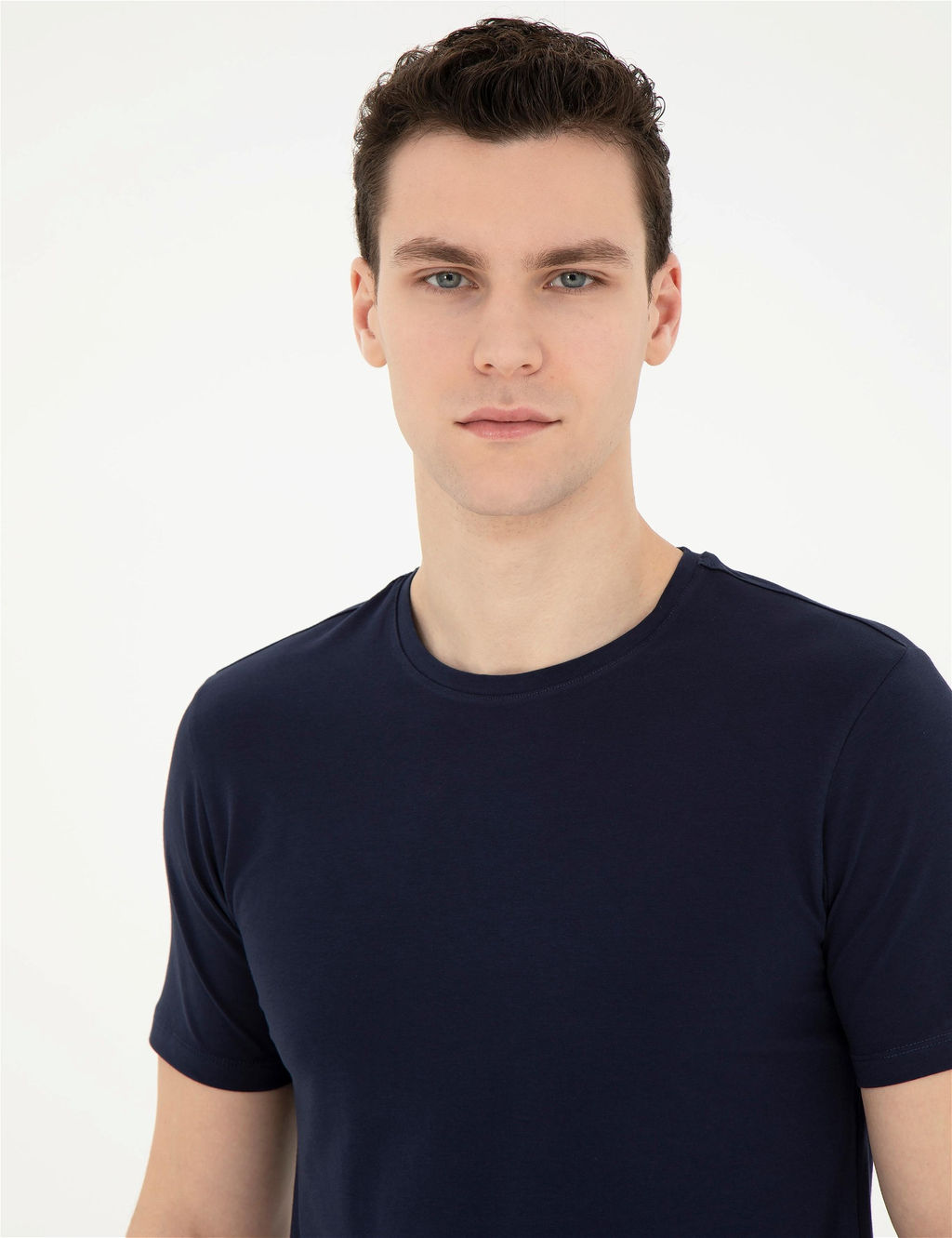 Lacivert Slim Fit Basic Ti__rt - Pierre cardin фото 2