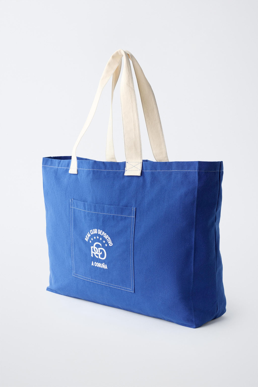 BOLSA TOTE BORDADO RC DEPORTIVO DE A CORU?A / Azul / Blanco - Zara фото 4