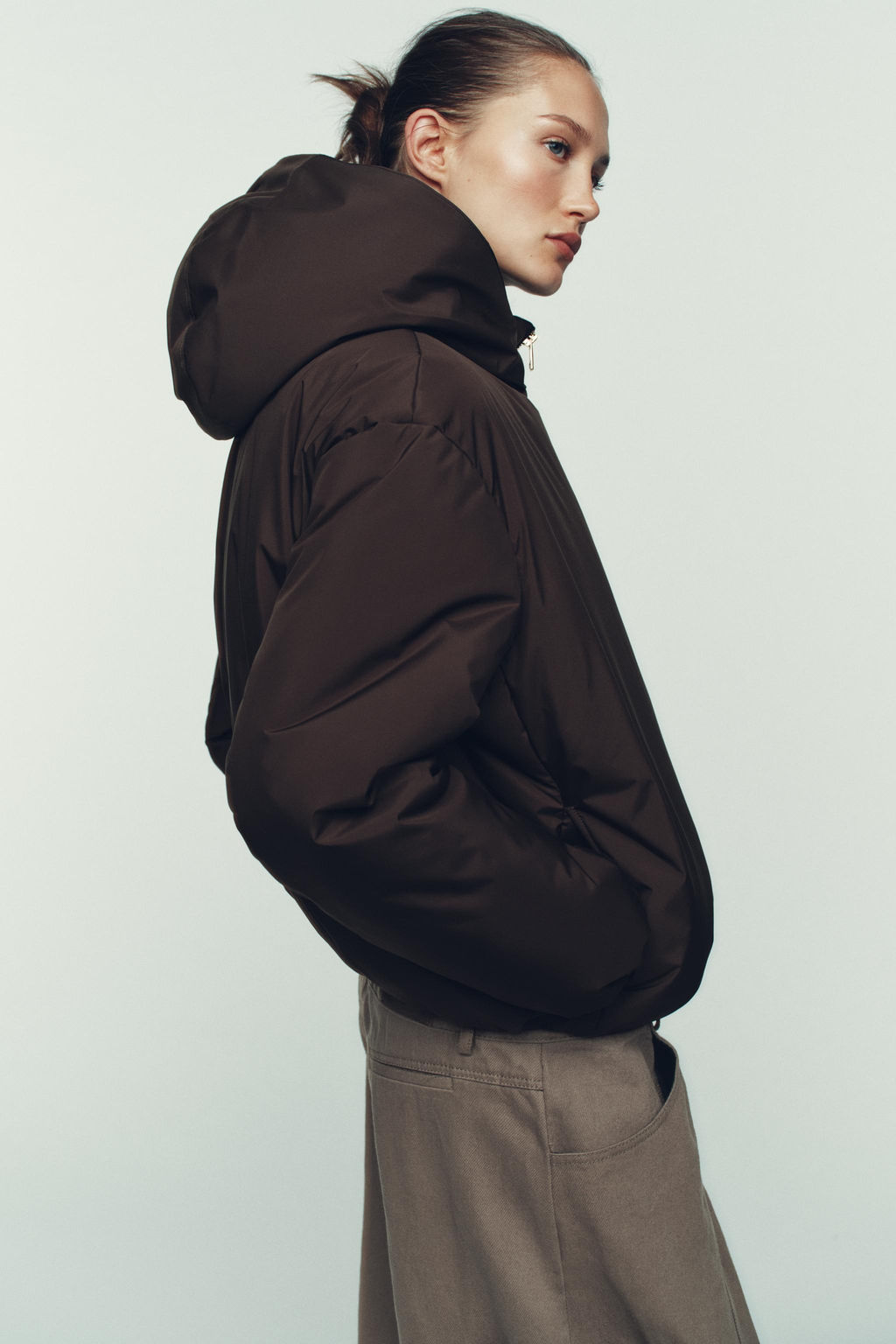 WATER-REPELLENT WINDPROOF PUFFER ANORAK WITH HOODIE - Zara фото 6