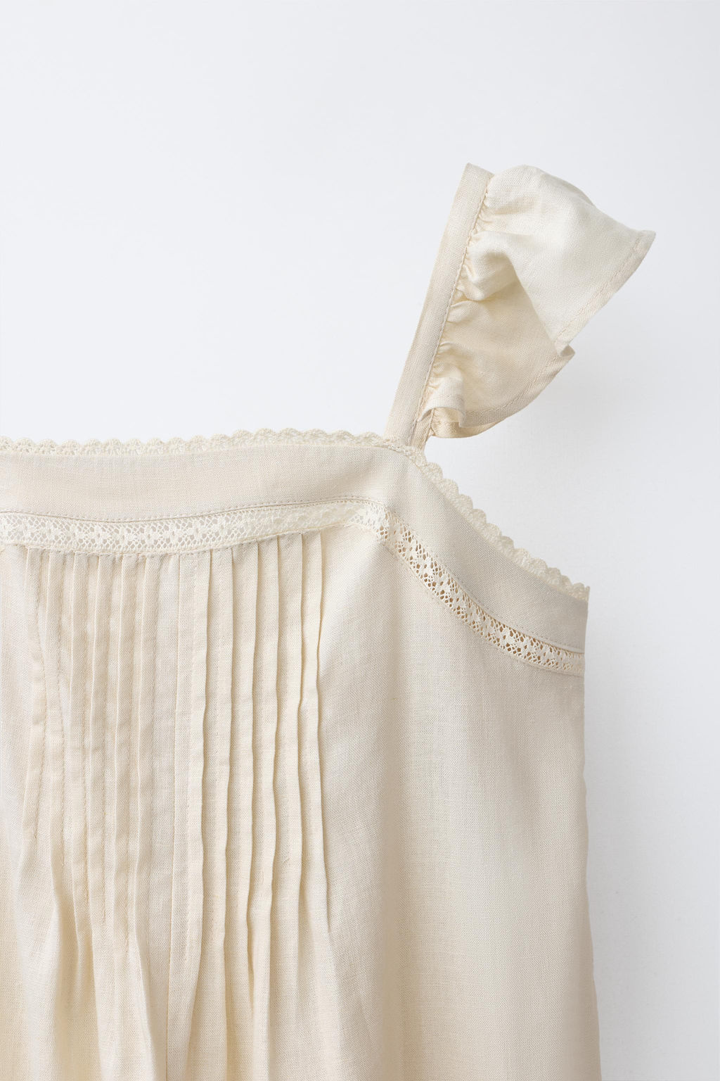 MONO LARGO PUNTILLA CON LINO / Crudo