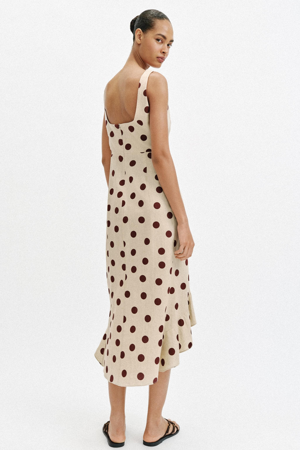 VESTIDO MIDI LUNARES CON LINO / 930 - Zara фото 5