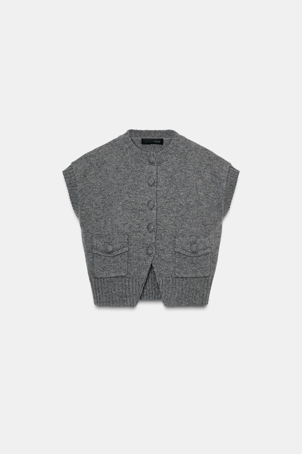 KNIT WAISTCOAT WITH COVERED BUTTONS - Zara фото 4