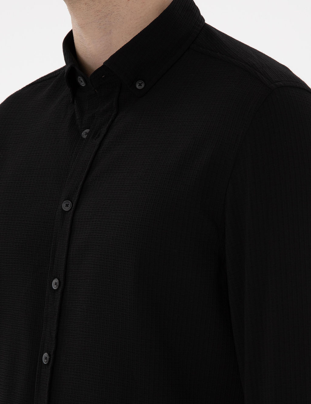Siyah Slim Fit Uzun Kollu G_mlek - Pierre cardin фото 7