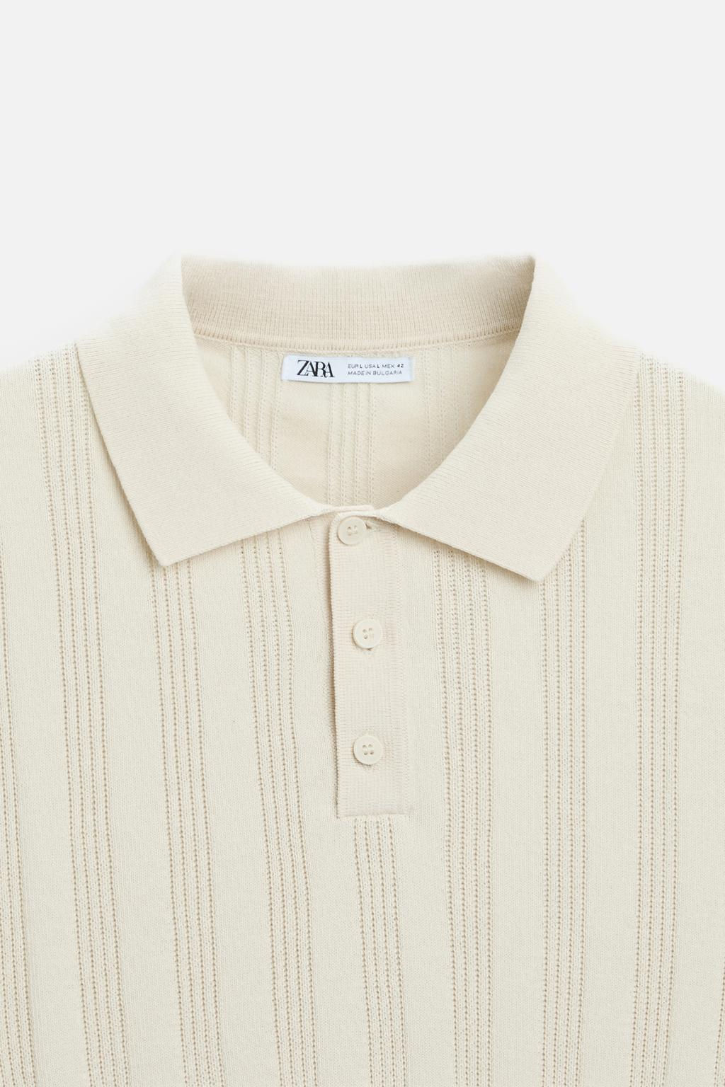 RIBBED KNIT POLO SHIRT - Zara фото 26