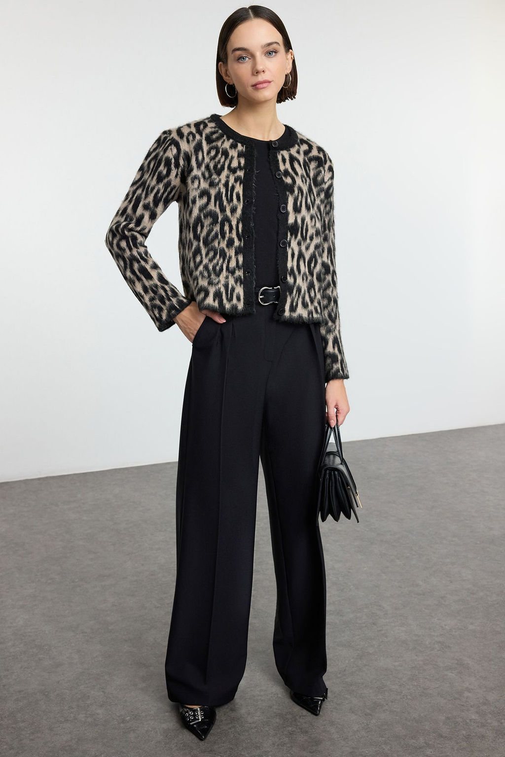 Kahverengi Leopar Desenli Triko H?rka TWOAW25HI00378