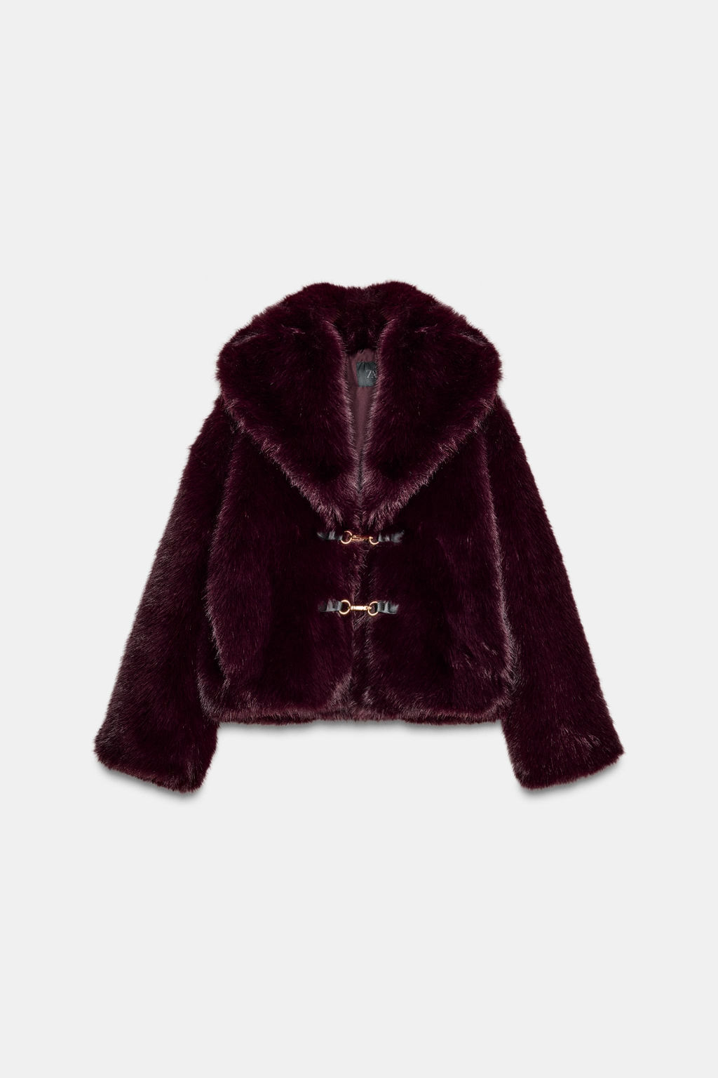 SHORT FAUX FUR COAT WITH FIREMAN CLASPS - Zara фото 7