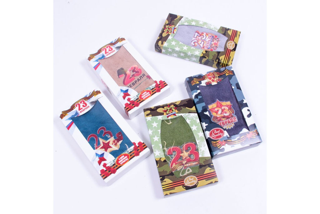 Полотенце микрофибра 2331-1800 в шоколадке 23 февраля МР