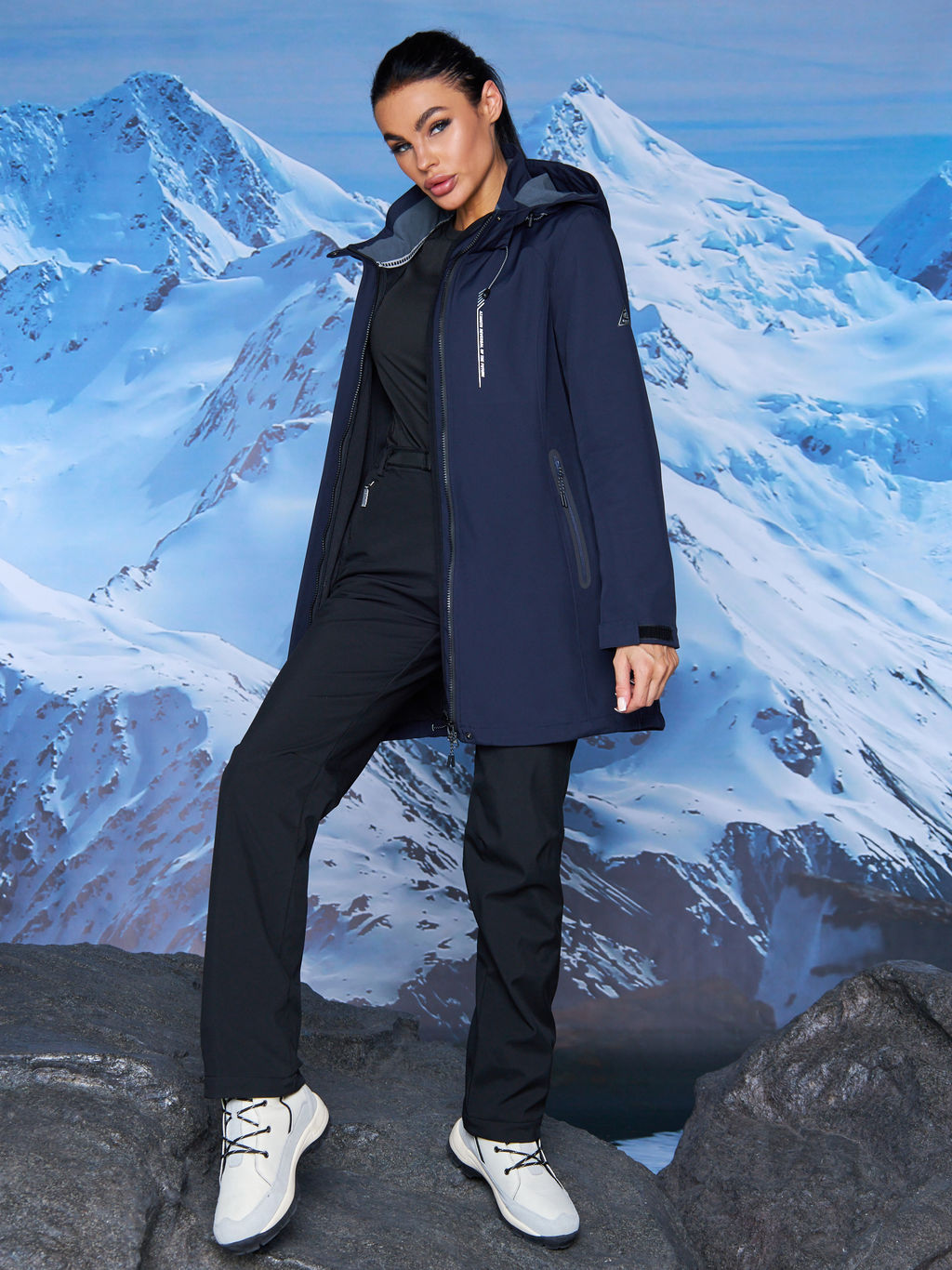 Женская парка виндстопер софтшелл на флисе Azimuth Стихия Неба 124/22956_701 Темно-Синий  фото 12