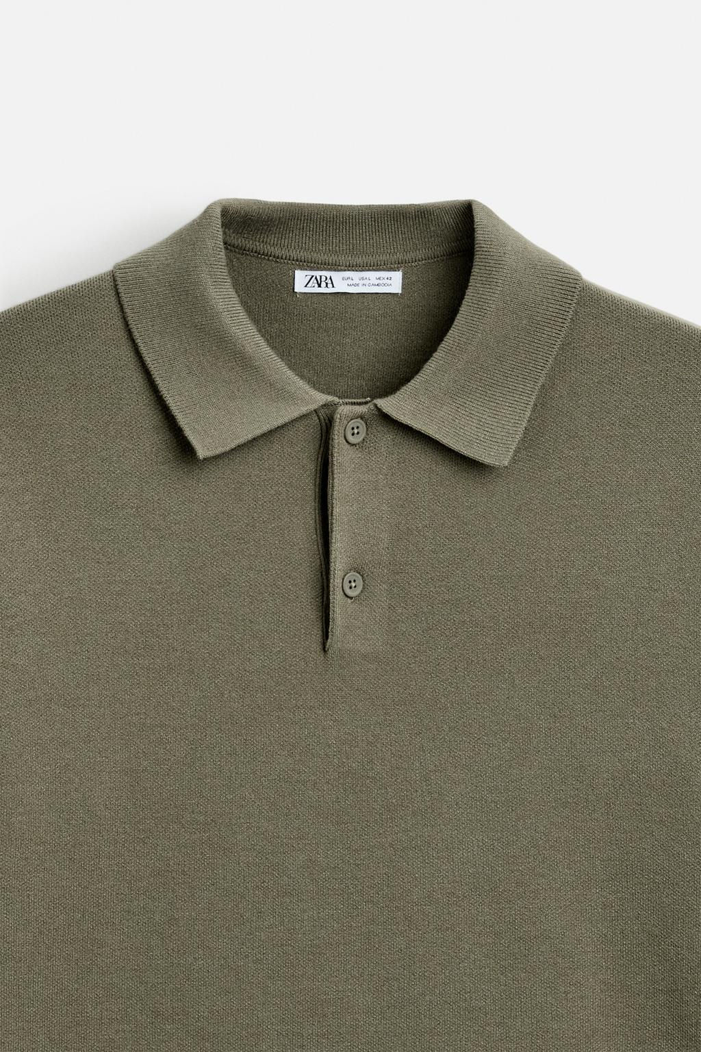 VISCOSE BLEND KNIT POLO SHIRT - Zara фото 35