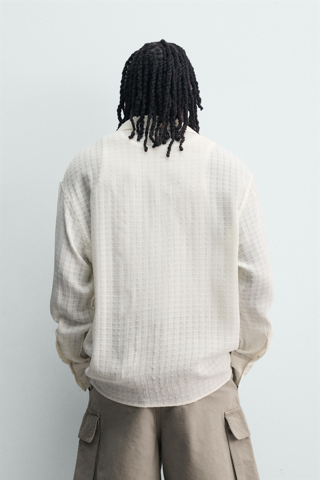 CAMISA FLUIDA JACQUARD TEXTURA / Blanco - Zara фото 3