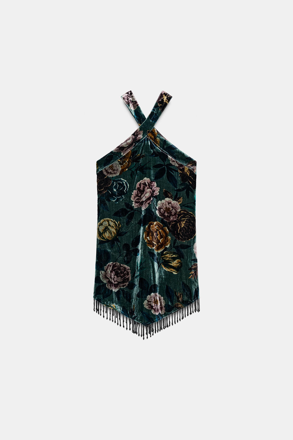 VELVET DRESS WITH FRINGING - Zara фото 7