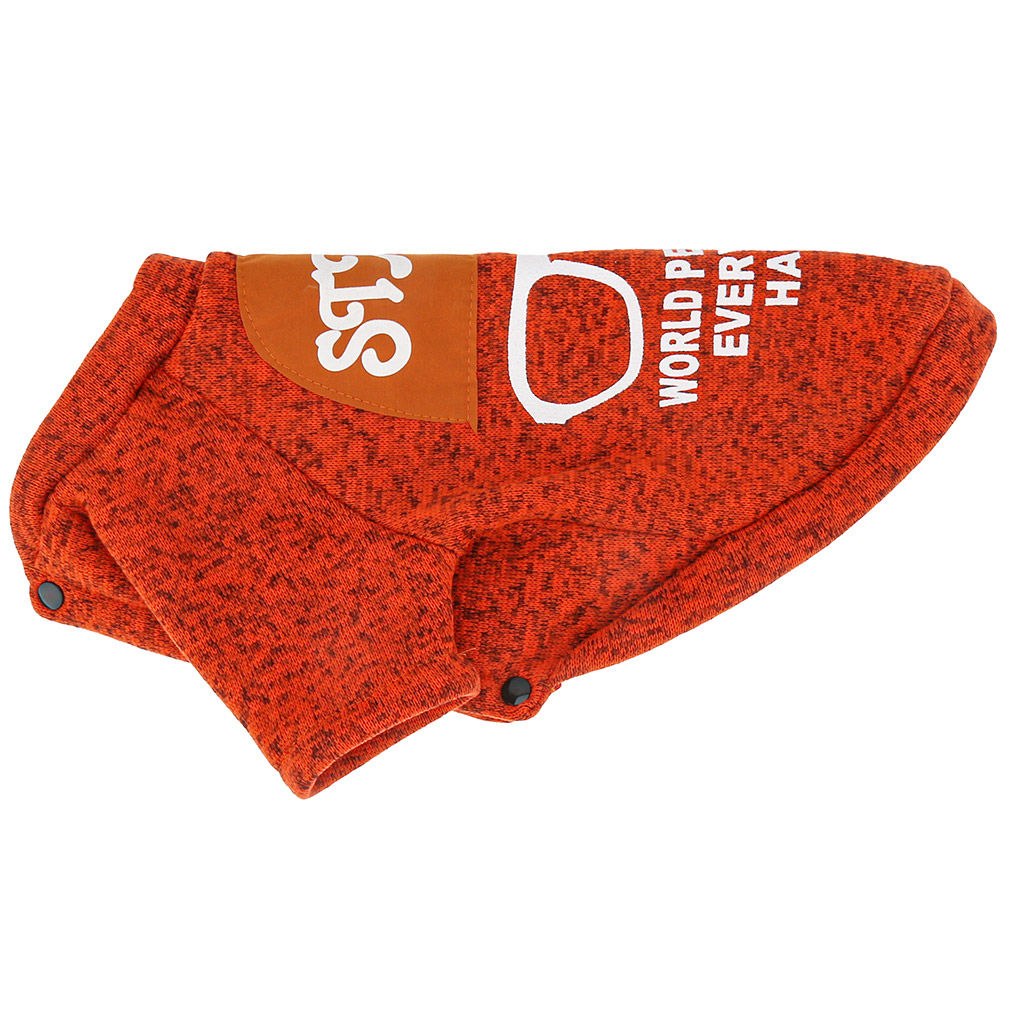 Пэт тойс (Pet toys) Одежда для собаки Толстовка Star с принтом, на кнопках р-р 2XL, длина спинки 42см/обхват груди 48см/обхват шеи 34см, цвет-оранжевый, полиэстер/флис (Китай) - Домашняя мода фото 7