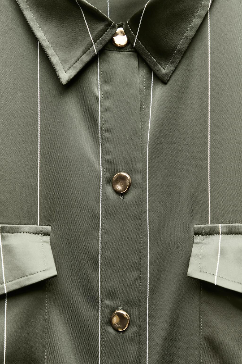 STRIPED SATIN SHIRT - Zara фото 14