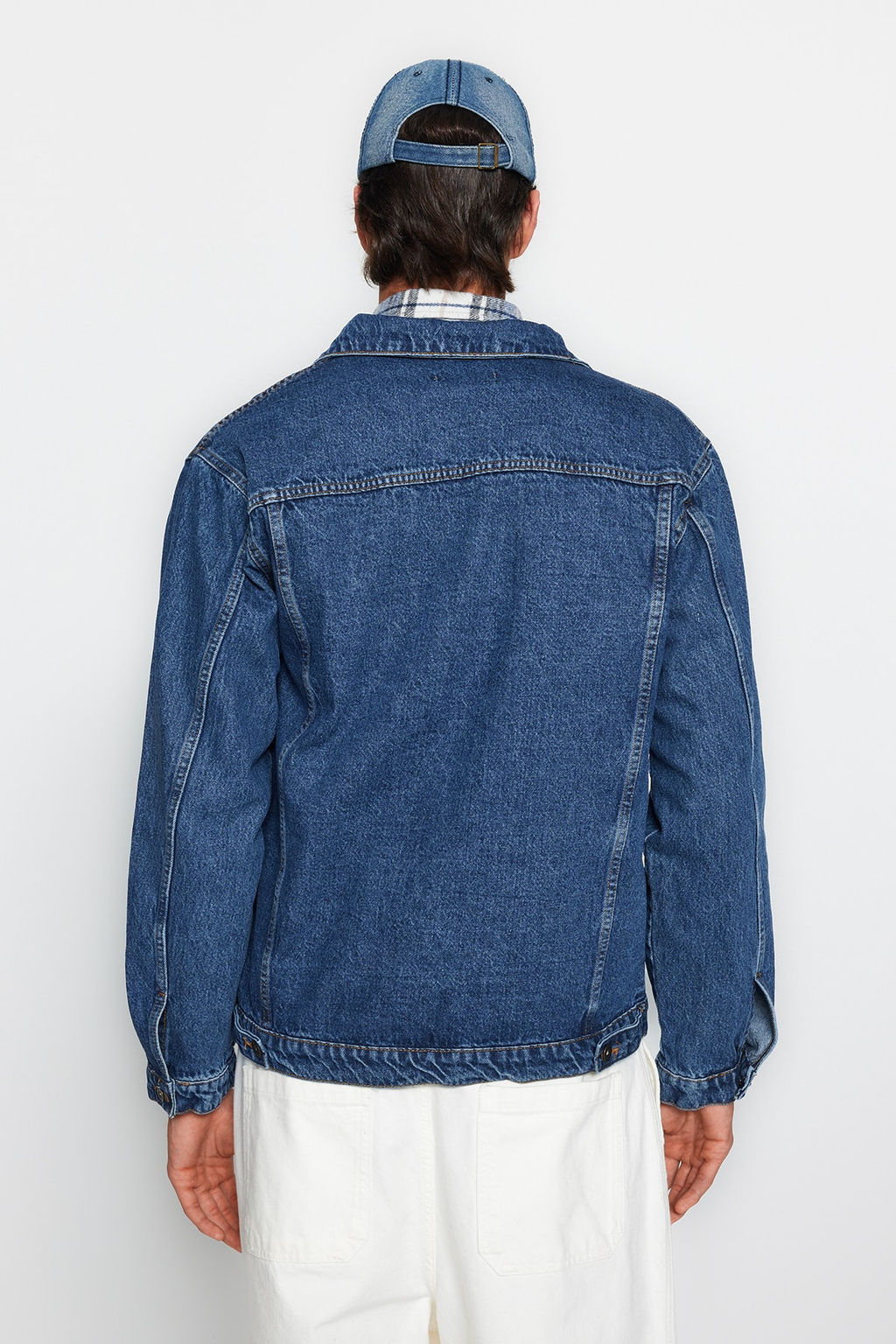TRENDYOL MAN Orta Mavi %100 Pamuk Regular Fit Denim Kot Ceket TMNAW24CE00004 - Trendyolmilla фото 15