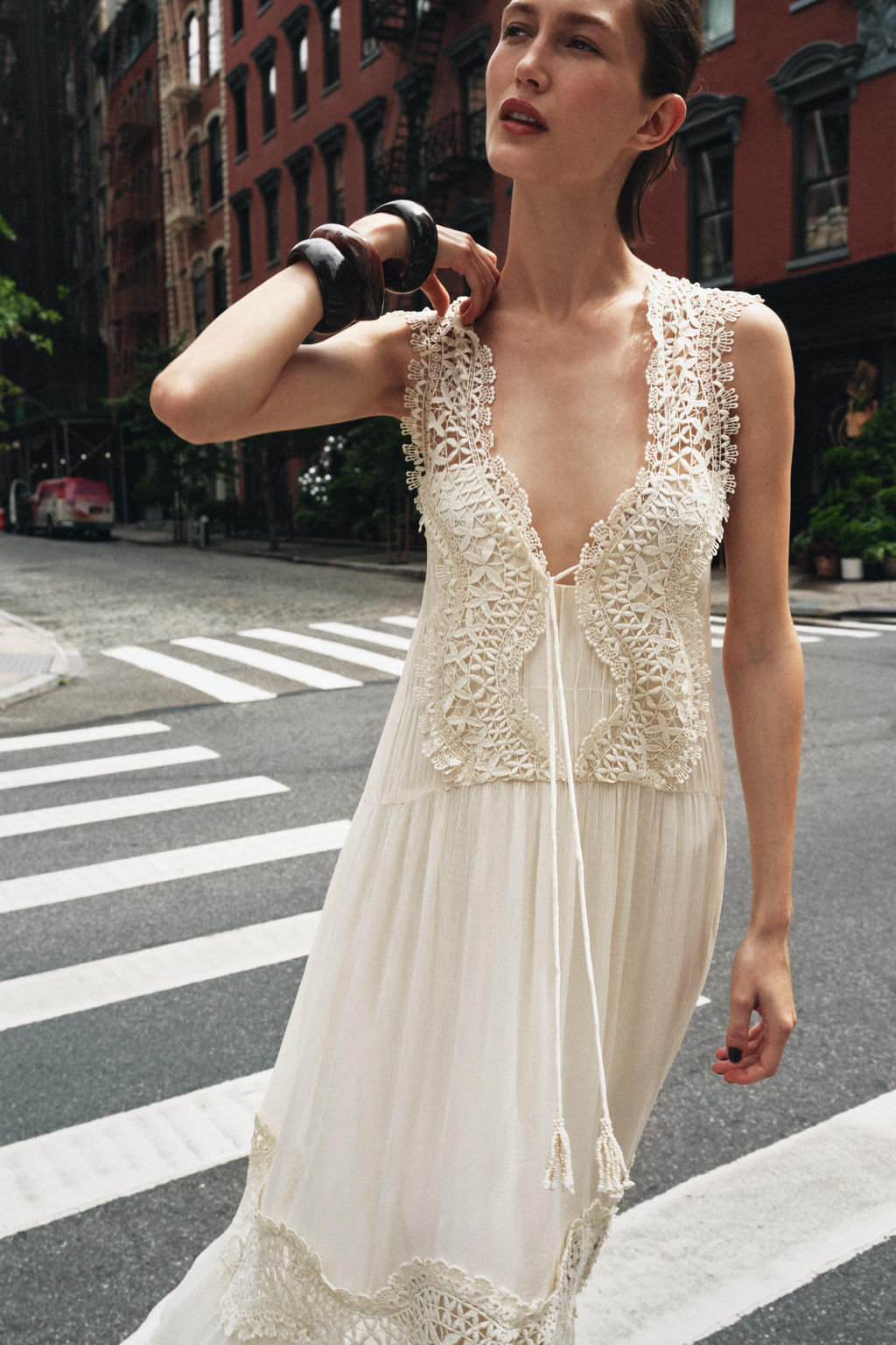 COMBINED LACE CAMISOLE DRESS - Zara фото 2