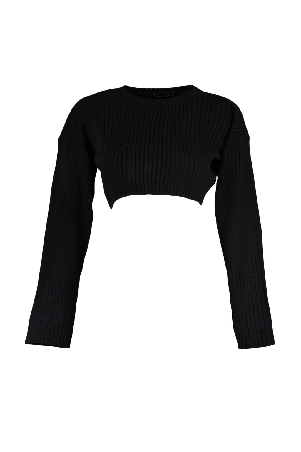 Siyah Super Crop Basic Triko Kazak TWOAW23KZ01068 - Trendyolmilla фото 7