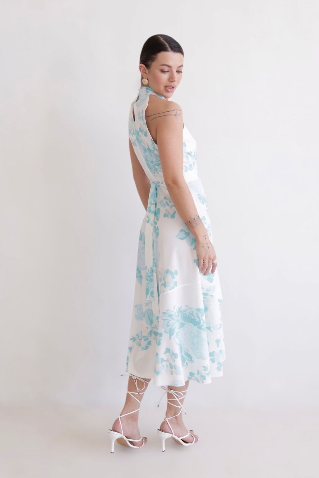 Martichelli Платье с голубым цветочным принтом  фото 5