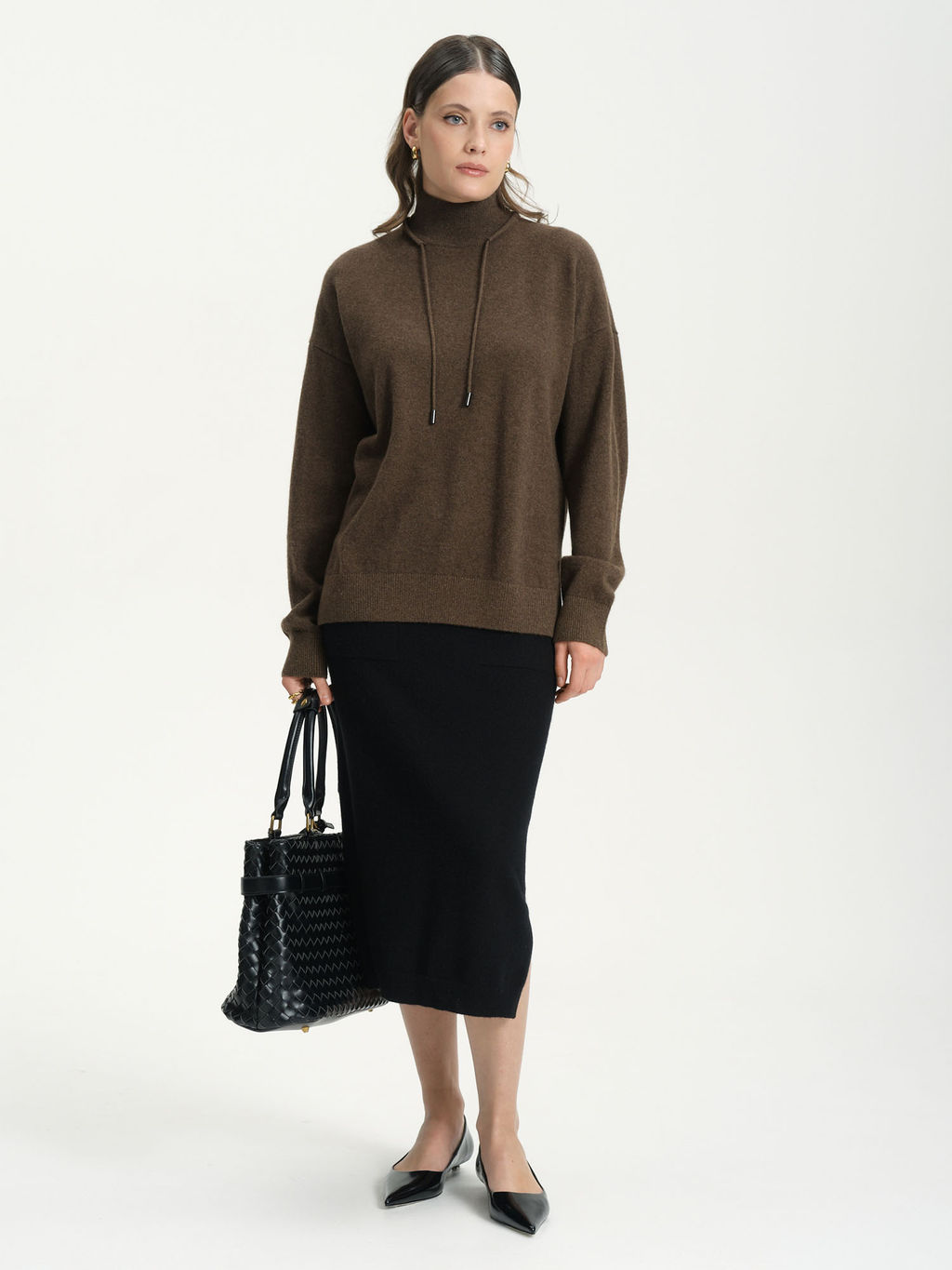 Джемпер из пуха яка 12161 коричневый