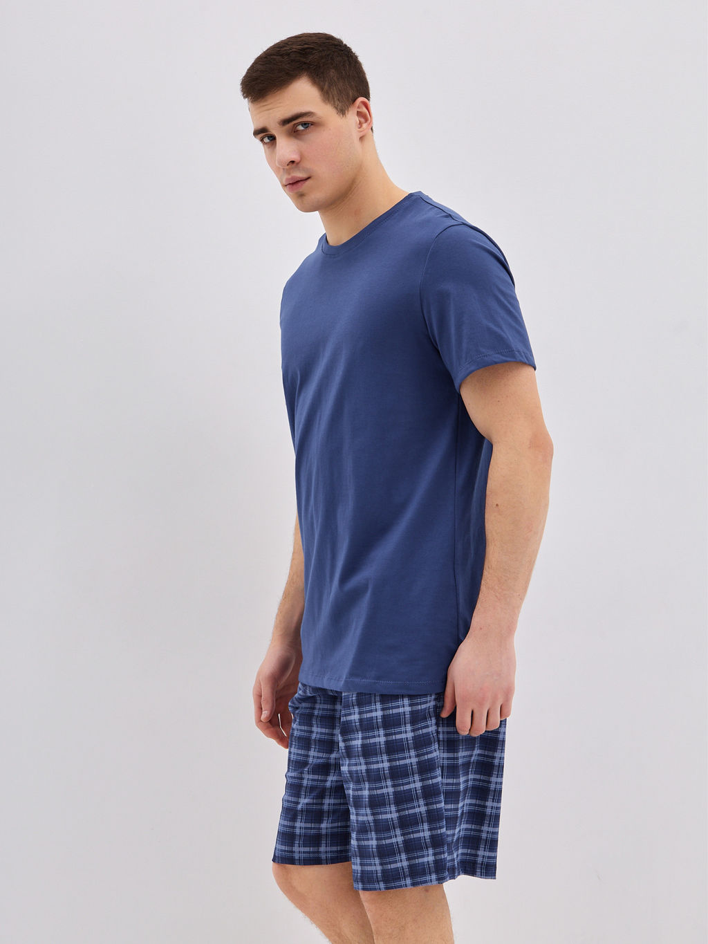 Пижама мужская кулирка с шортами ЧЕЛСИ ИНДИГО - Domtrik фото 5