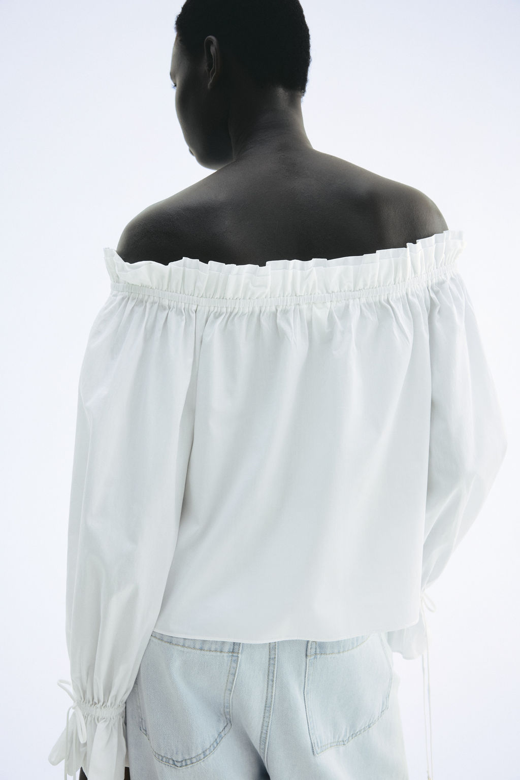 Blusa off-the-shoulder de popelina - H&m фото 6