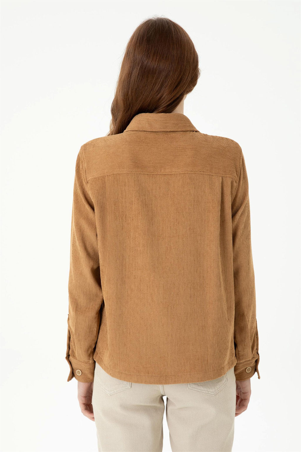 Женская рубашка песочного цвета с длинным рукавом Неожиданная скидка в корзине - U.s. polo assn фото 5