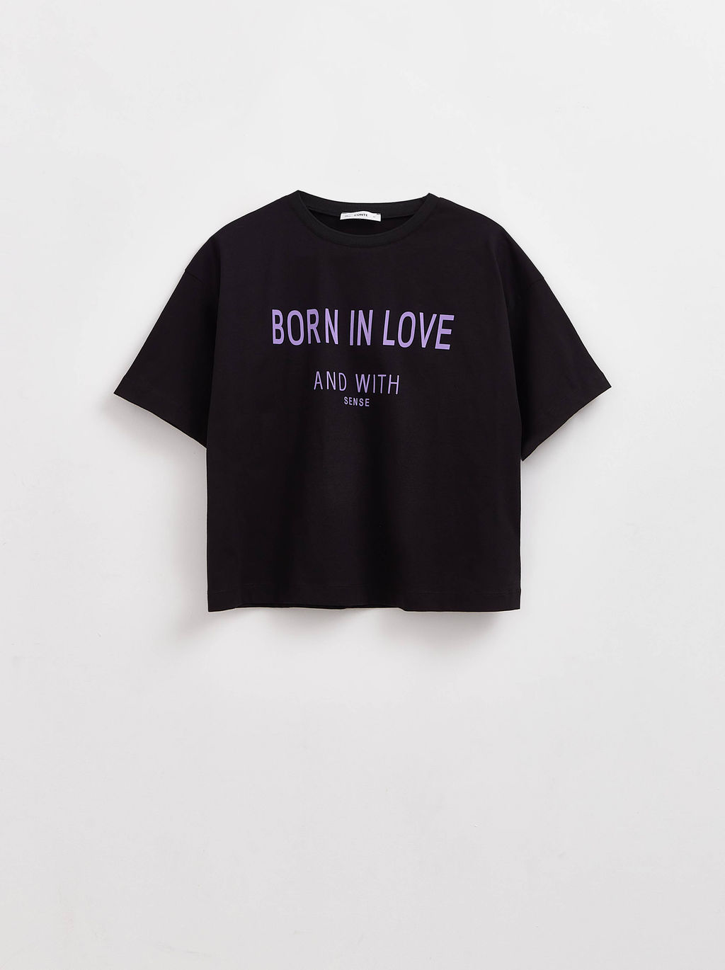 CONTE Свободная футболка из хлопка с рисунком Born in love LD 2675 black-born in love - Conte elegant фото 5