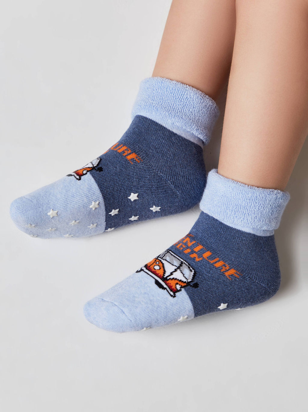 Цена за 2 пары. Носки Теплые Conte-kids Махровые носки SOF-TIKI с отворотом и антискользящей стопой