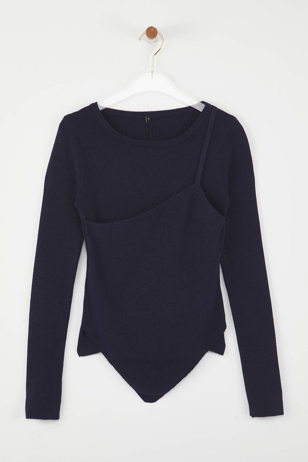 Lacivert Premium Iplik/Ozel Iplik Layer/Ic ice Gorunum Triko Body Kazak TWOAW26KZ00023 - Trendyolmilla фото 5