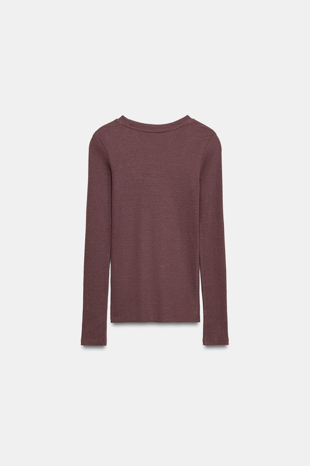 RIBBED LONG SLEEVE T-SHIRT - Zara фото 7
