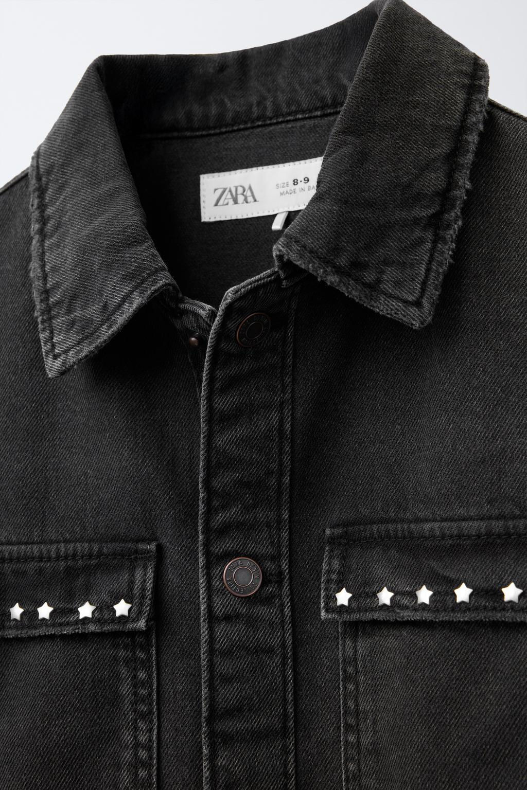 DENIM SHIRT WITH STAR STUDS - Zara фото 3