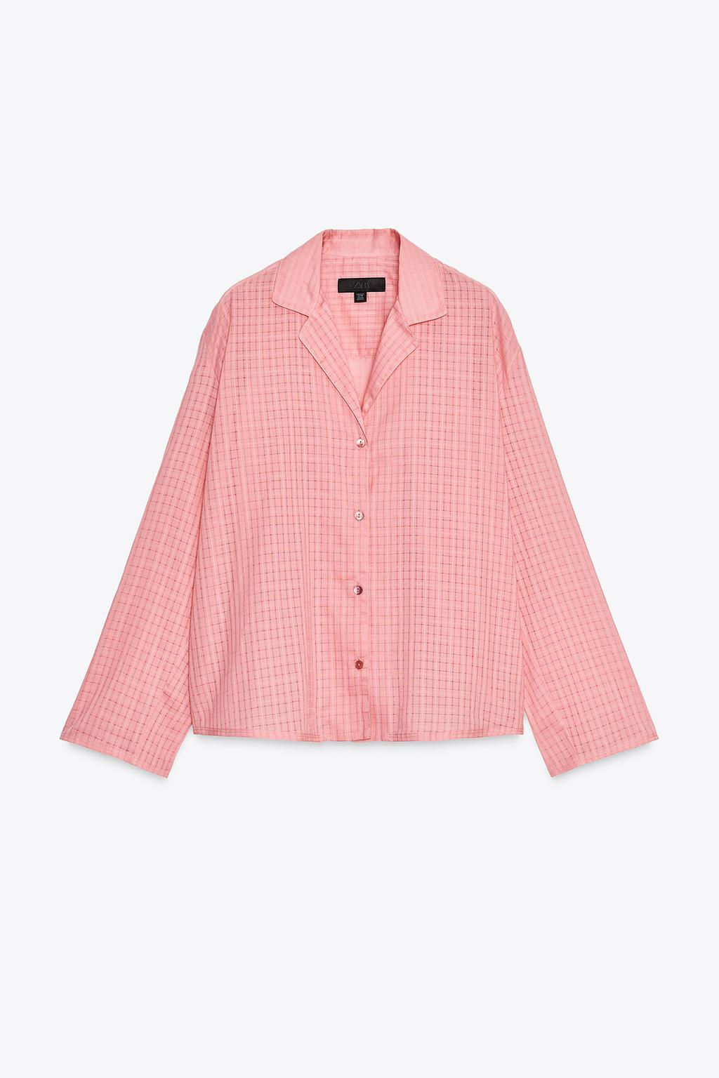 ZW COLLECTION CHECK PYJAMA SHIRT - Zara фото 7