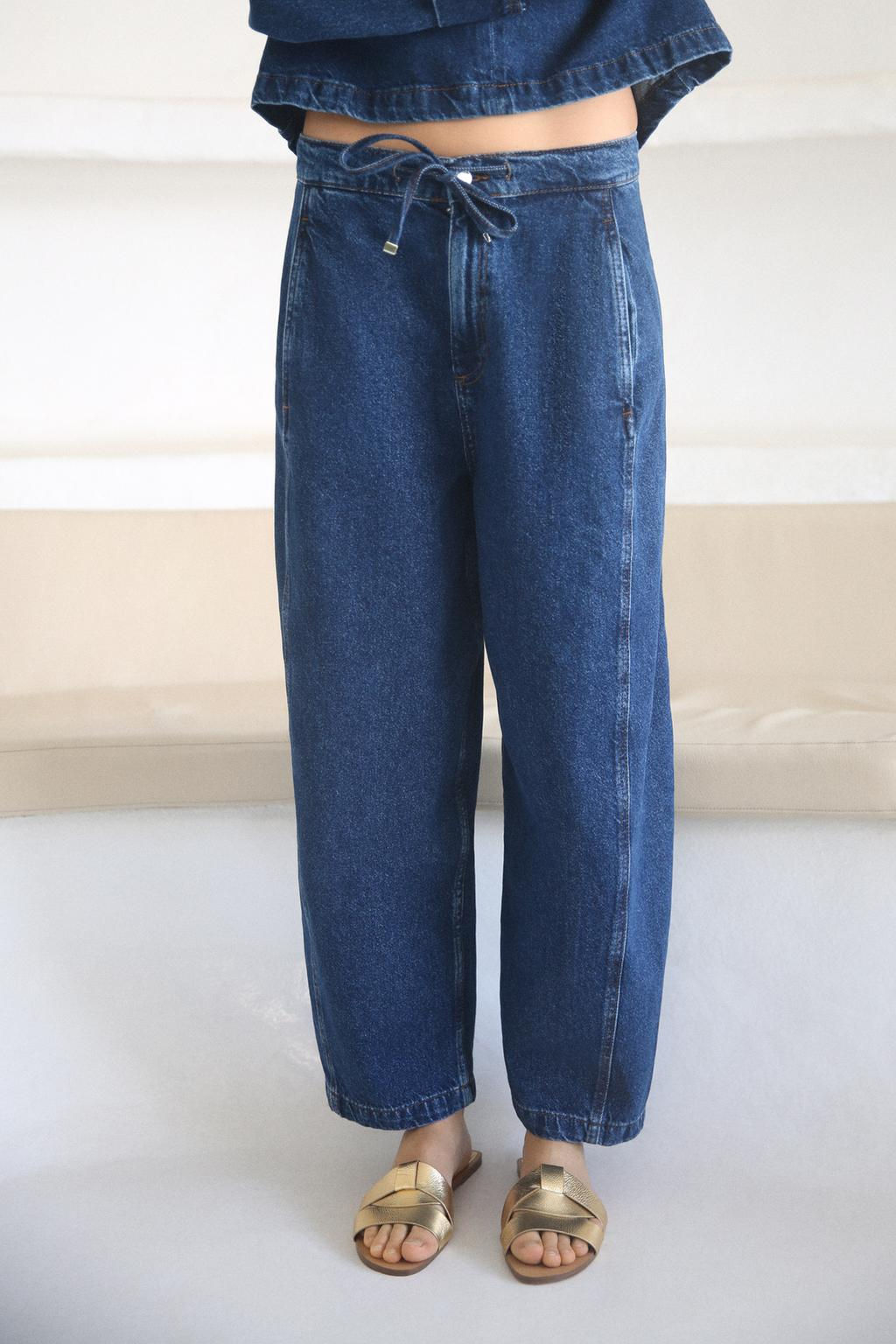 Z1975 HIGH-WAIST DRAWSTRING JEANS - Zara фото 2