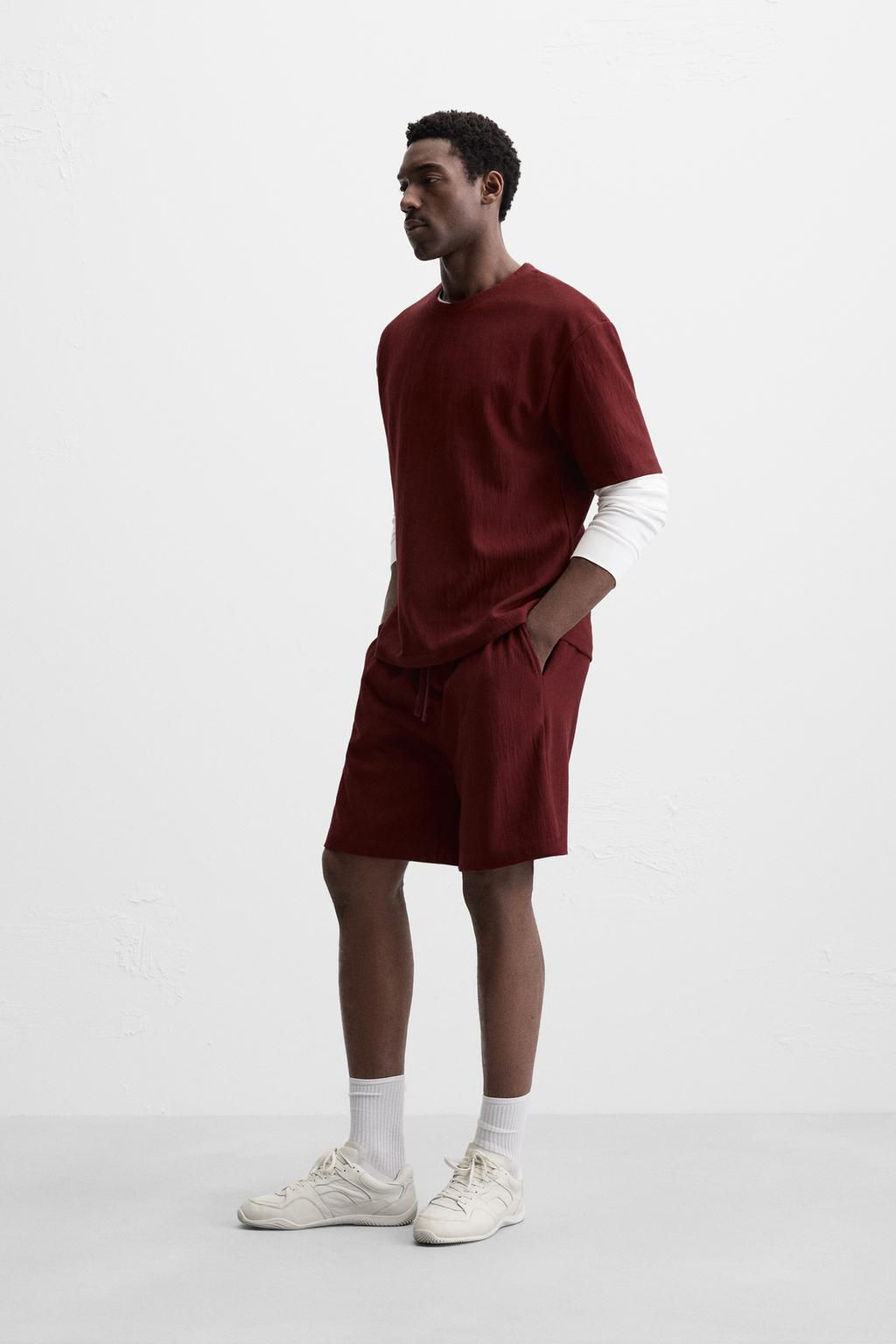 TEXTURED JOGGER BERMUDA SHORTS - Zara фото 12