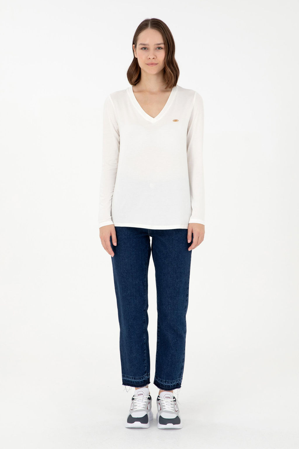 Женский кремовый свитшот Неожиданная скидка в корзине - U.s. polo assn фото 4